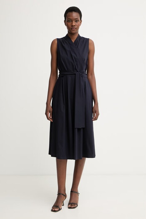 Joseph Ribkoff rochie evazată cu bumbac albastră simplă 262244