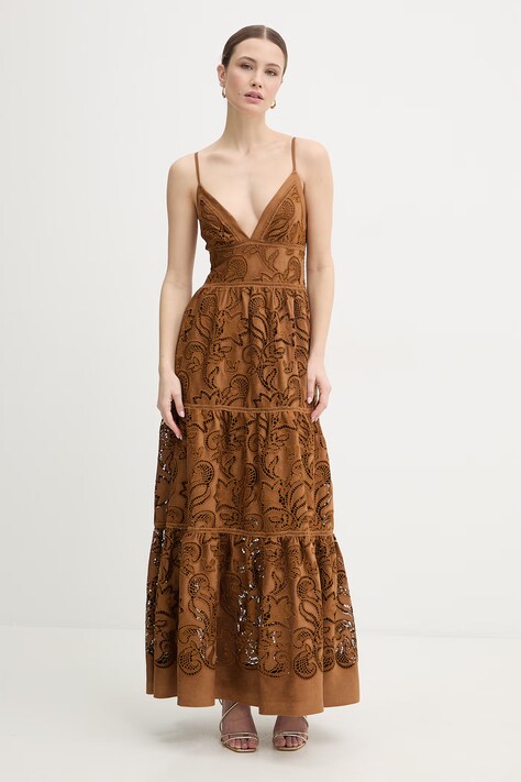 Ermanno Firenze sukienka kolor brązowy D48EQ031E92