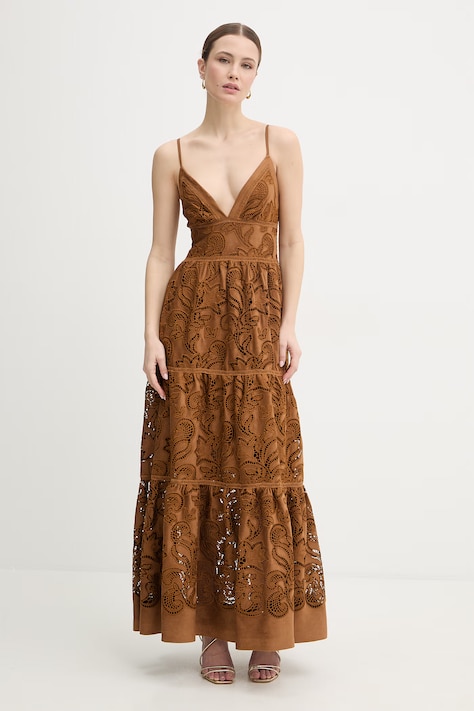 Ermanno Firenze sukienka kolor brązowy D48EQ031E92