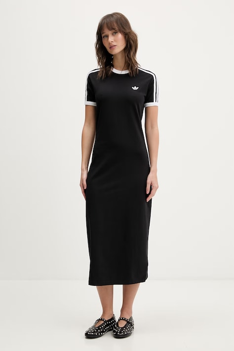 adidas Originals sukienka kolor czarny midi prosta KD7978