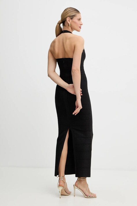 Herve Leger sukienka Maxine kolor czarny maxi dopasowana HLM8551109