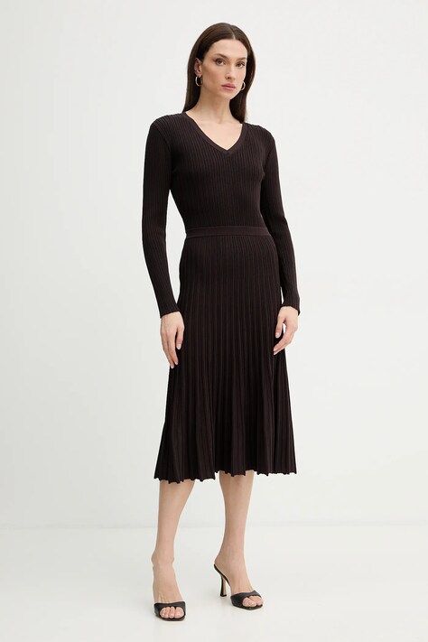 Morgan sukienka kolor brązowy midi rozkloszowana RMARCIA