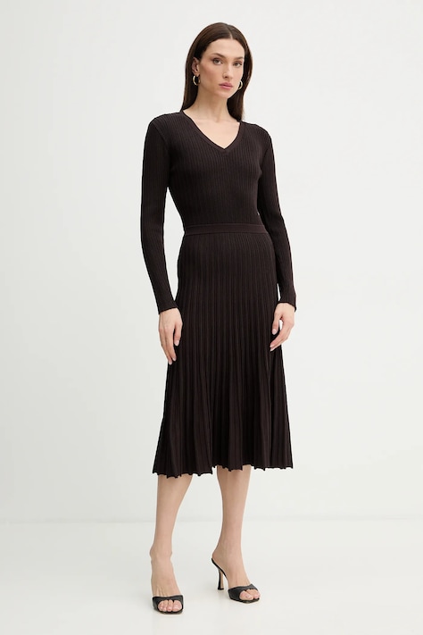 Morgan sukienka kolor brązowy midi rozkloszowana RMARCIA