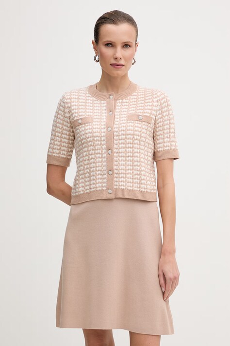 Morgan sukienka kolor beżowy mini rozkloszowana RMORESA