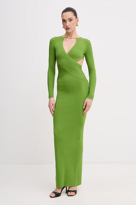 Elisabetta Franchi sukienka bodycon z wiskozą zielona gładka AM17S61E2