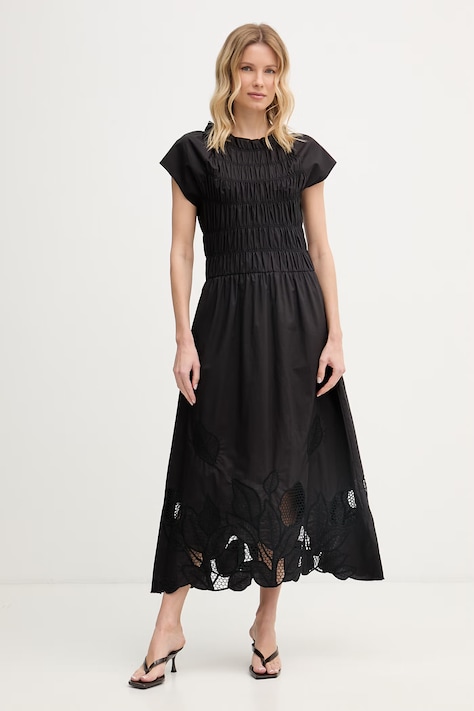 Mos Mosh sukienka bawełniana Aria czarna gładka 177790