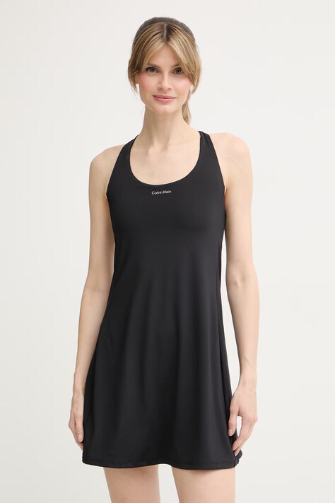 Calvin Klein Performance sukienka sportowa czarna gładka LVGWS6D903