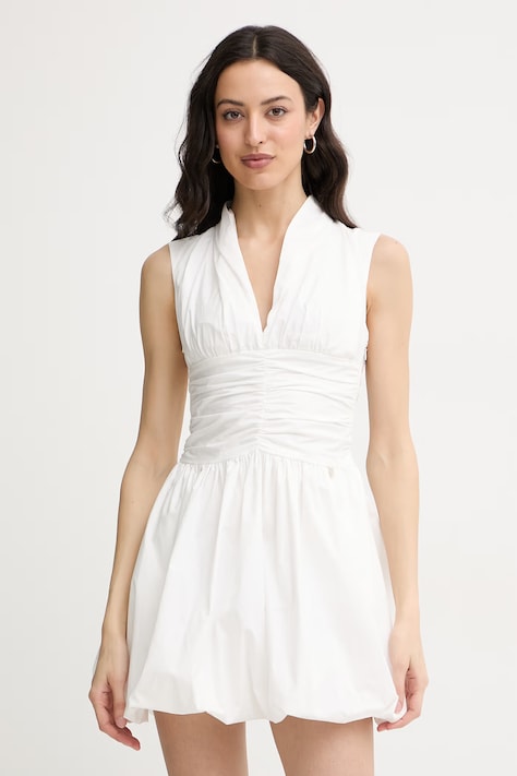 Liu Jo sukienka bombka bawełniana biała gładka WA6241 T4853