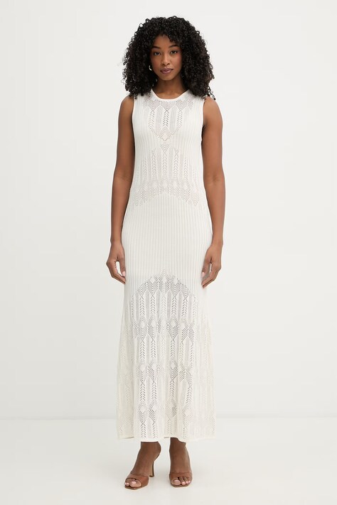 Liu Jo sukienka letnia beżowa gładka WA6328 MS007