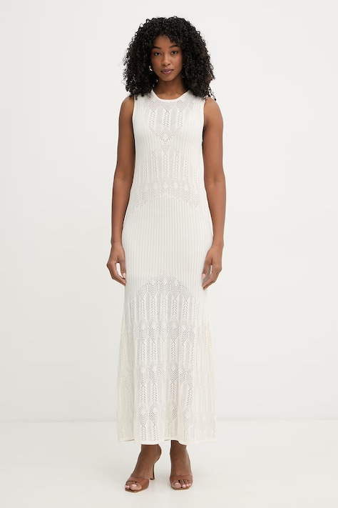 Liu Jo sukienka letnia beżowa gładka WA6328 MS007