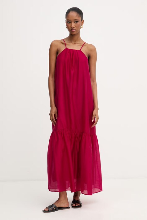 Liu Jo sukienka letnia z lyocellem różowa gładka WA6364 T435A