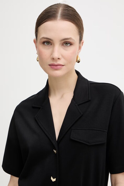 Liu Jo kombinezon kolor czarny z kołnierzykiemm TA6021 JS182