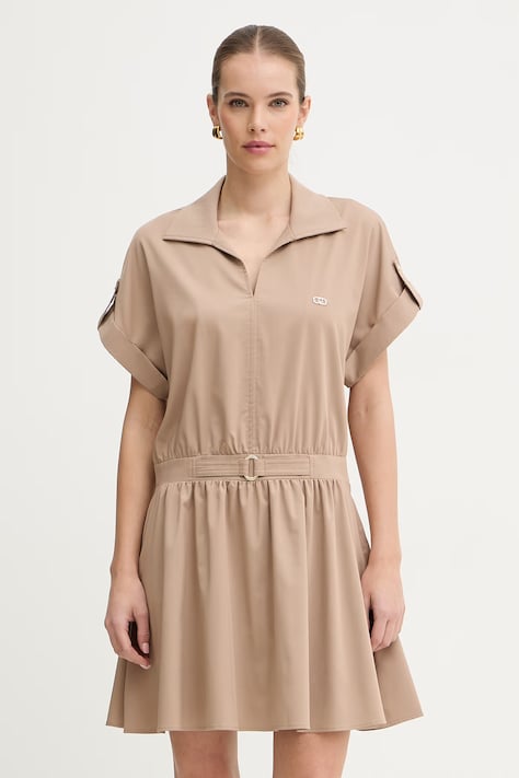 Liu Jo sukienka kolor beżowy mini rozkloszowana TA6264 TS922