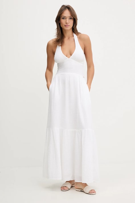 Melissa Odabash sukienka plażowa bawełniana kolor biały Shay