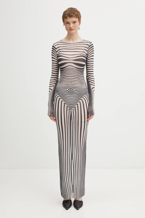 Платье Jean Paul GAULTIER Morphing Stripes цвет синий maxi облегающее 26/01-W-DR132-M019P