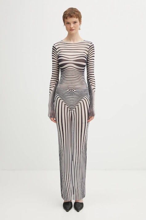Платье Jean Paul GAULTIER Morphing Stripes цвет синий maxi облегающее 26/01-W-DR132-M019P