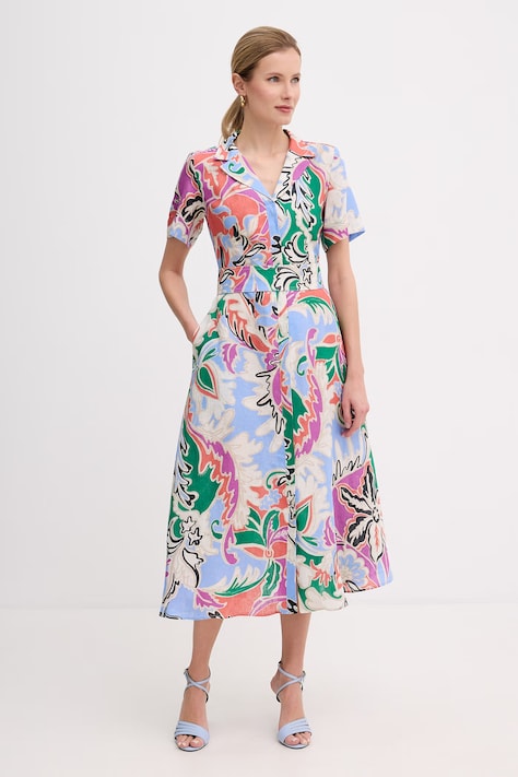 Marella sukienka letnia lniana PACCHE niebieska w kwiaty 2613221124200