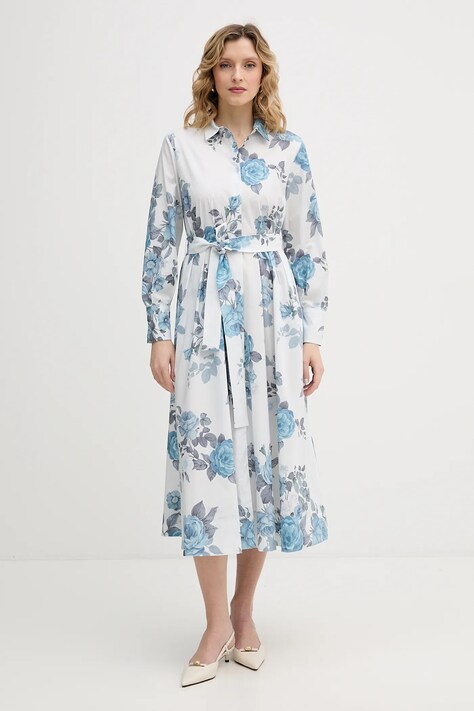 Marella sukienka FORMICA kolor biały midi rozkloszowana 2613221161200