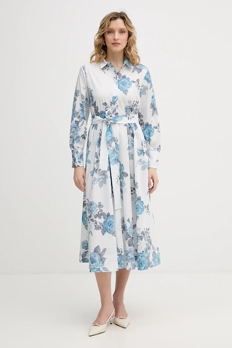 Marella sukienka FORMICA kolor biały midi rozkloszowana 2613221161200