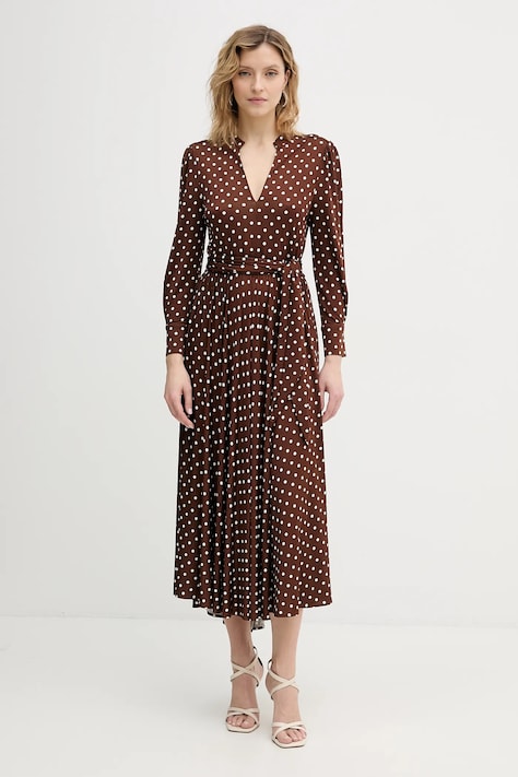 Marella sukienka ANGELO kolor brązowy midi rozkloszowana 2613621034200
