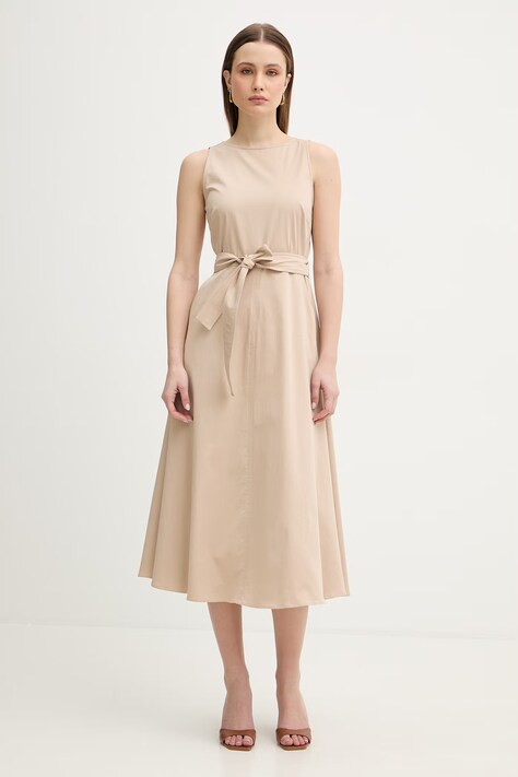 Marella sukienka Emme by Marella kolor beżowy midi rozkloszowana 2615221041200