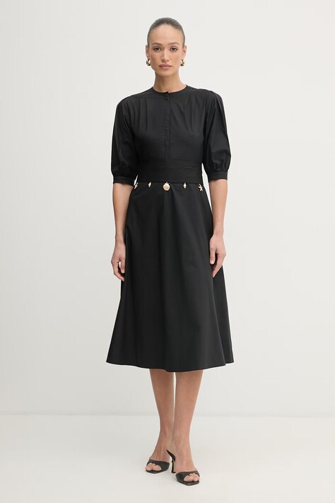 Marella sukienka bawełniana STECCA czarna gładka 2613221192200