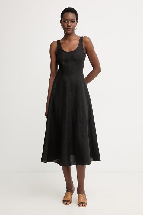 Marella платье из льна Emme by Marella чёрное однотонное 2615221152200