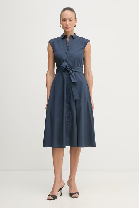 Marella sukienka koszulowa bawełniana Emme by Marella granatowa w paski 2615221202200