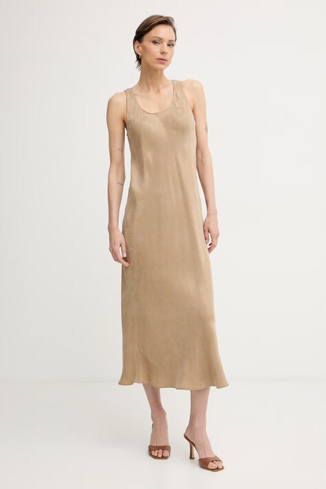 Marella sukienka letnia z lyocellu Emme by Marella beżowa 2615221212200