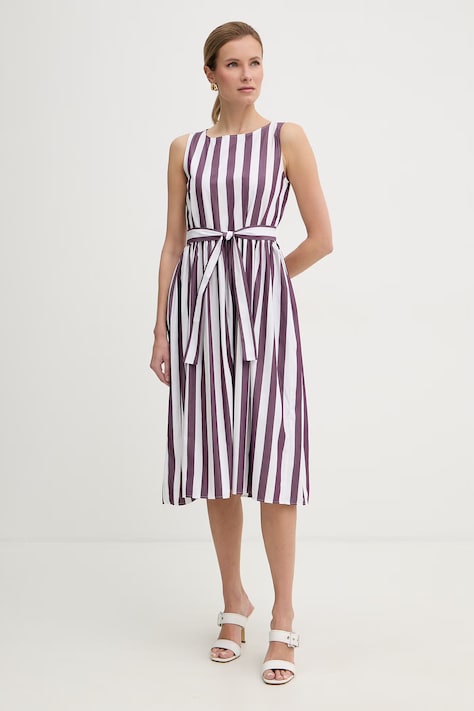 Marella sukienka babydoll bawełniana Emme by Marella fioletowa w paski 2615221232200