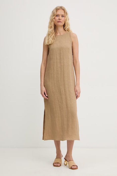 Marella sukienka letnia lniana Emme by Marella beżowa 2615221352200
