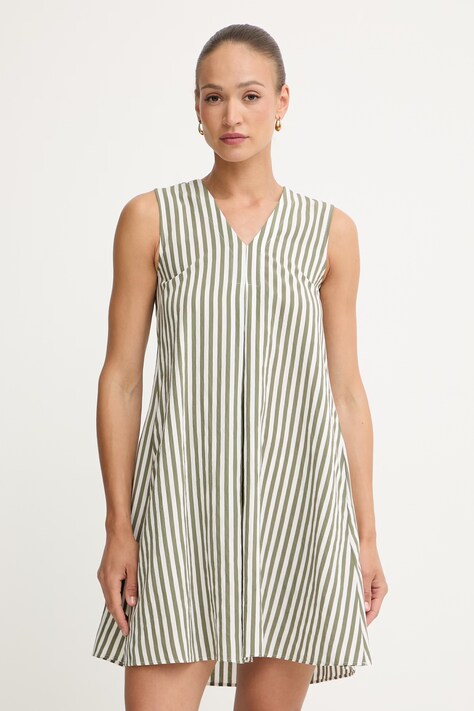 Marella летнее платье с вискозой Emme by Marella зелёное в полоски 2615221452200