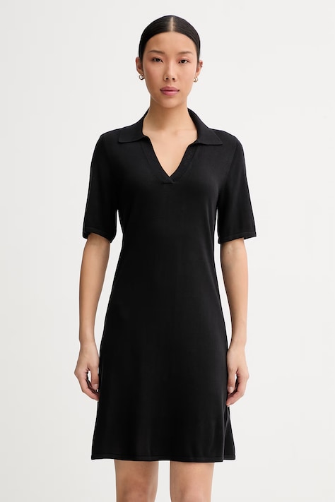 Calvin Klein šaty bavlněné černé hladké LV044F326G