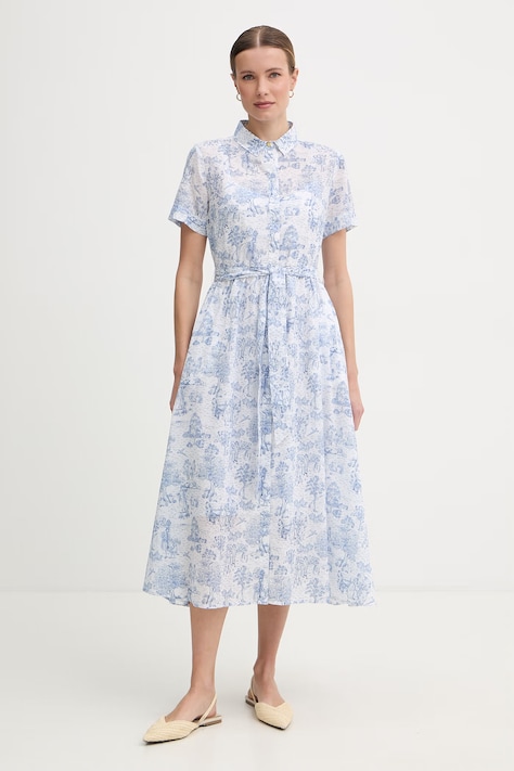 Barbour sukienka letnia bawełniana Wistera niebieska LDR0979