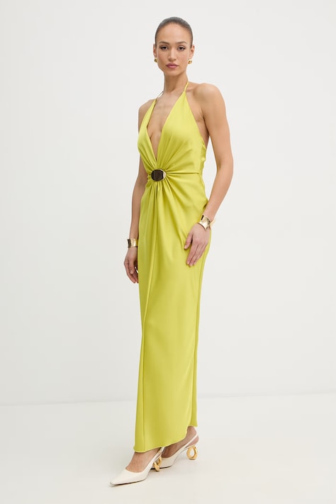 Simona Corsellini rochie culoarea verde, maxi, evazați, P26CEAB11201