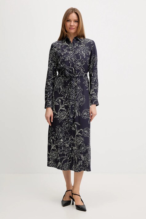 Gant sukienka kolor granatowy midi rozkloszowana 4503479