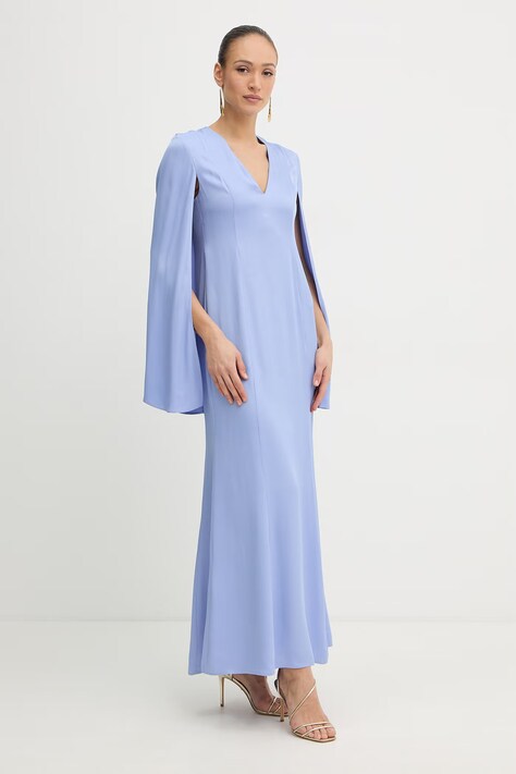 Twinset šaty z viskózy modré hladké 261TP2370