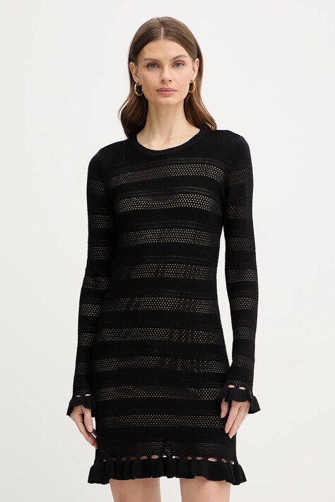 Twinset sukienka kolor czarny mini prosta 261TP3081