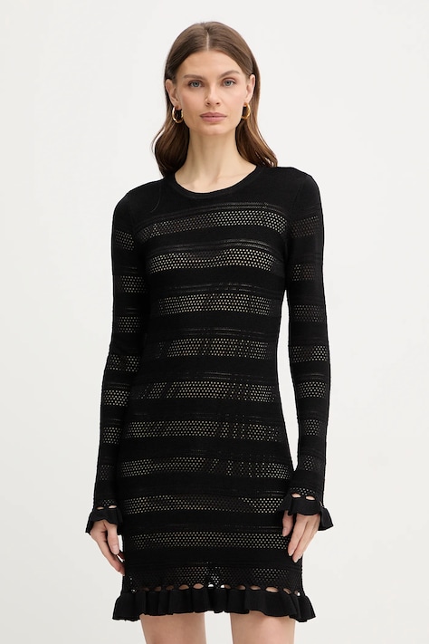 Twinset sukienka kolor czarny mini prosta 261TP3081