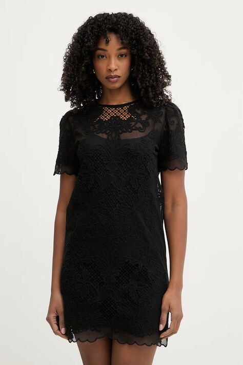 Twinset sukienka z bawełną czarna 261TP2582