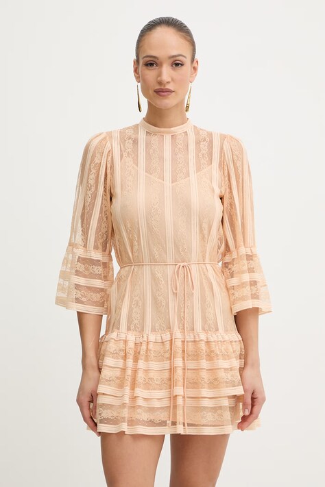 Twinset Sukienka babydoll pomarańczowa 261TP2544