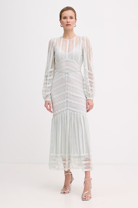 Twinset sukienka kolor turkusowy midi rozkloszowana 261TP2542