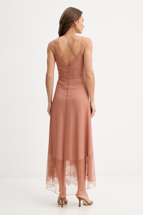 Twinset sukienka kolor brązowy maxi dopasowana 261TP2360