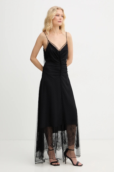 Twinset sukienka kolor czarny maxi dopasowana 261TP2360