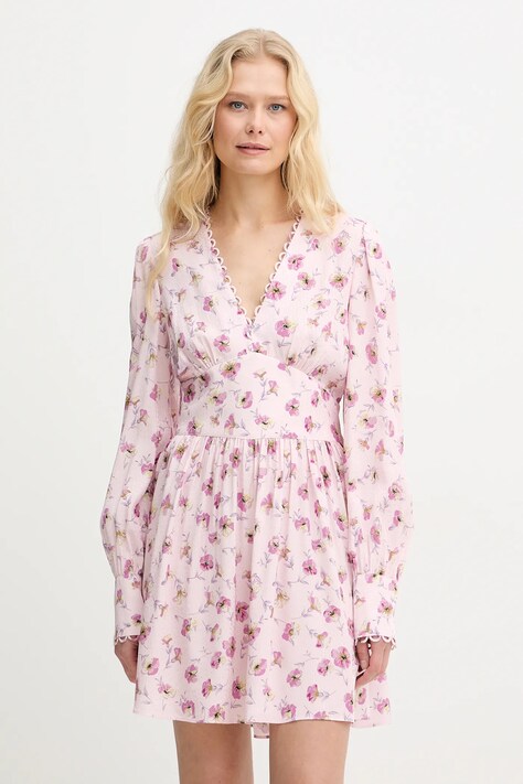 Twinset sukienka kolor różowy mini rozkloszowana 261TP210B