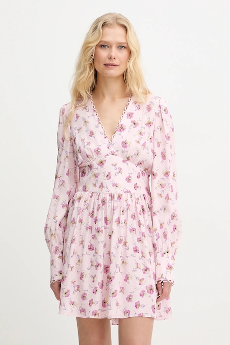 Twinset sukienka kolor różowy mini rozkloszowana 261TP210B