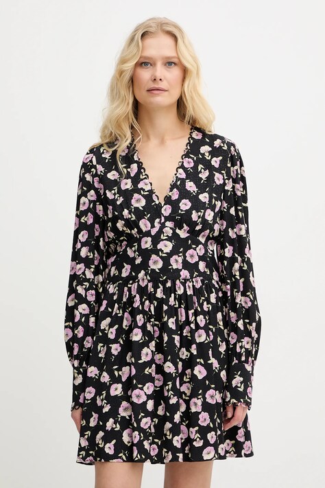 Twinset sukienka kolor czarny mini rozkloszowana 261TP210B