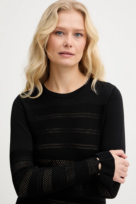 Twinset sukienka kolor czarny maxi rozkloszowana 261TP3080