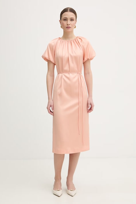 Twinset sukienka kolor różowy midi prosta 261TP2250