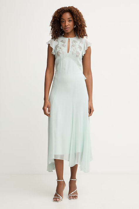 Twinset vestito svasato in viscosa turchese 261TP203A